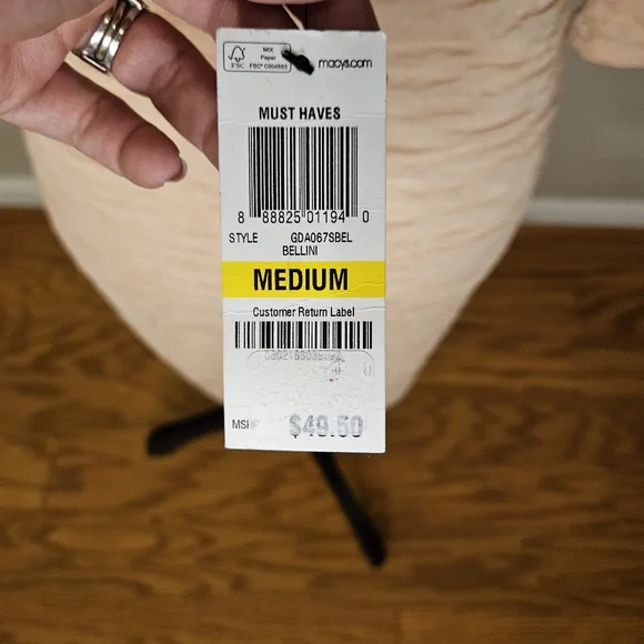 NWT - Material Girl Peach Sparkly Cocktail Dress - Picture 10 of 12